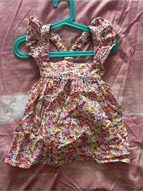 Old Navy Pink Yellow Orange Floral Ruffle Sundress Top
